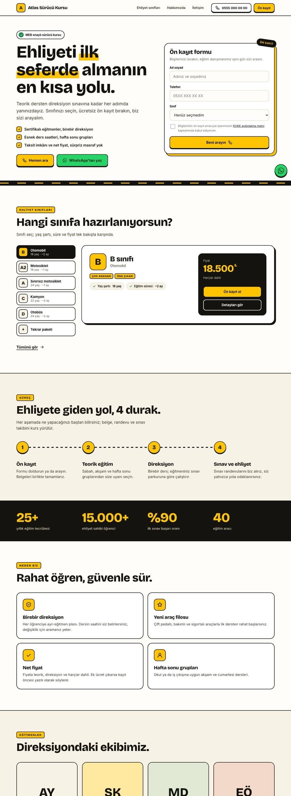 Sürücü kursu temasının canlı demosu